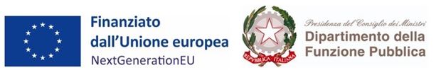 logo europeo del dipartimento della funzione pubblica e logo finanziato dell'unione europea